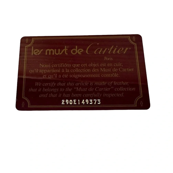 Les must de Cartier Burgundy Cosmetic Pouch Clutch Like New Condition - Picture 9 of 11